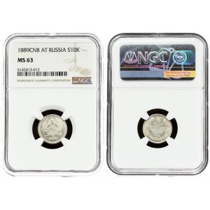 Russia 10 Kopecks 1889 СПБ-АГ NGC MS 63