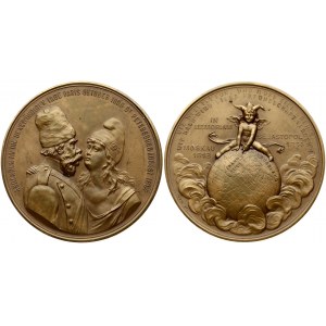 Satirical Copper Medal on Russian-French Friendship