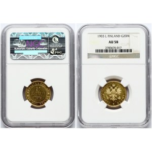 Finland 20 Markkaa 1903 L NGC AU 58