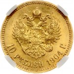 Russia 10 Roubles 1904 АР NGC MS 64