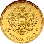 Russia 5 Roubles 1904 AP NGC MS 65