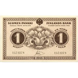 Finland under Russia 1 Mark gold 1916 - UNC