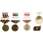 Russia Set of 3 medals and 2 badges 1947-1995 with Documents