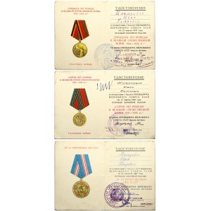 Russia Set of 3 Medals 1970-1986 with Documents