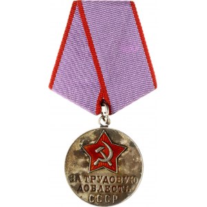 Russia Medal For Valiant Labor (1976) with document