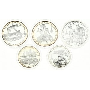 Russia USSR 5 & 10 Roubles (1978-1979) 1980 Summer Olympics Moscow SET Lot of 5 Coins