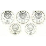 Russia USSR 5 & 10 Roubles 1978 1980 Summer Olympics Moscow SET Lot of 5 Coins