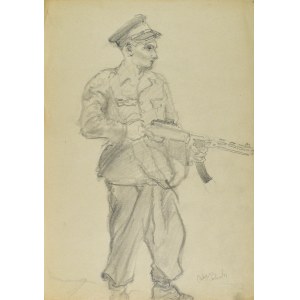 Kasper POCHWALSKI (1899-1971), Soldier with a rifle, 1953