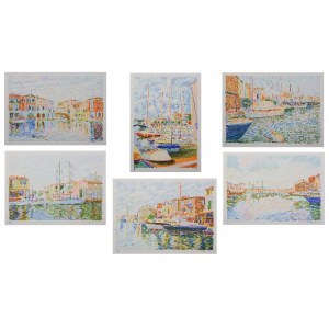Serge MENDJISKY (b. 1929), Set of 6 lithographs from the portfolio Port Grimaud