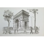 F. DHOSKA, 20th century, Depictions of Paris architecture - 4 boards