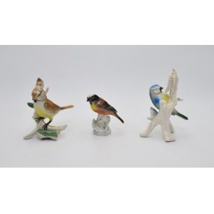 Set of three bird figurines