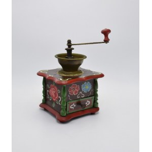 Coffee grinder with painted flowers