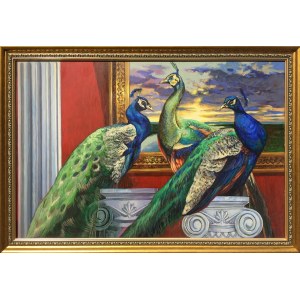 Anita Kuchta- Kurasińska, Three peacocks, 2017