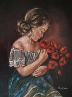 Marzena Subicka, Dziewczynka z bukietem kwiatów, 2022