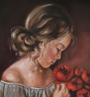 Marzena Subicka, Dziewczynka z bukietem kwiatów, 2022
