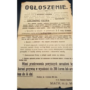 Oznámenie o hygienických záležitostiach z roku 1916. Piotrków