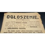 Oznámení o hygienických záležitostech z roku 1916. Piotrków