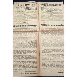 Rozporządzenie gwarantujące częściowo uwolnienie od kary w razie spóźnionego oddania broni, amunicyi i środków wybuchowych z dnia 5 stycznia 1917 r. Piotrków