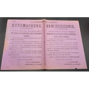 Oznámenie o krytí súkromných kobýl štátnymi žrebcami Piotrków 1916r.