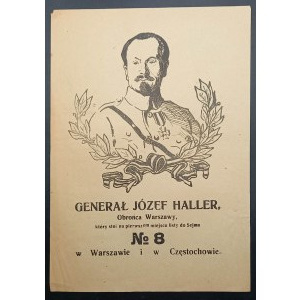 Volební leták generála Josefa Hallera Volby do Sejmu