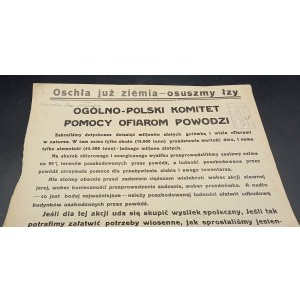 Oznámenie Celopoľského výboru pre pomoc pri povodniach v Mlawi 1935.