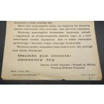 Bekanntmachung des gesamtpolnischen Komitees für die Mlawa-Flutkatastrophe 1935.