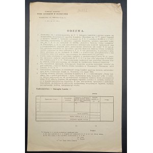 Vyhlásenie Výboru pre výstavbu Domu lesníkov vo Varšave 1930.