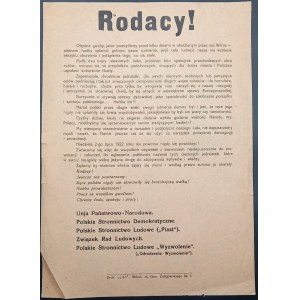 Vyhlásenie vyzývajúce na upokojenie ľudu Rok 1922