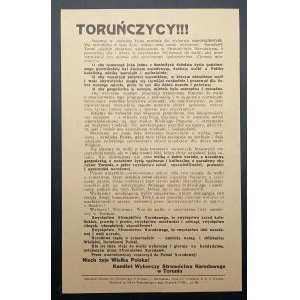 Wahlflugblatt des Wahlausschusses der Nationalen Partei in Toruń ENDECJA