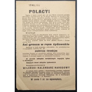 Anti-Jewish leaflet with list of Polish stores WILNO ENDECJA