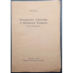 Spectator Stronnictwa żydowskie w Królestwie Polskim (Zarys informacyjny)