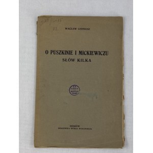 [Mickiewicz] Lednicki W., O Puškinovi a Mickiewiczovi [Ex libris M. Pszoma].