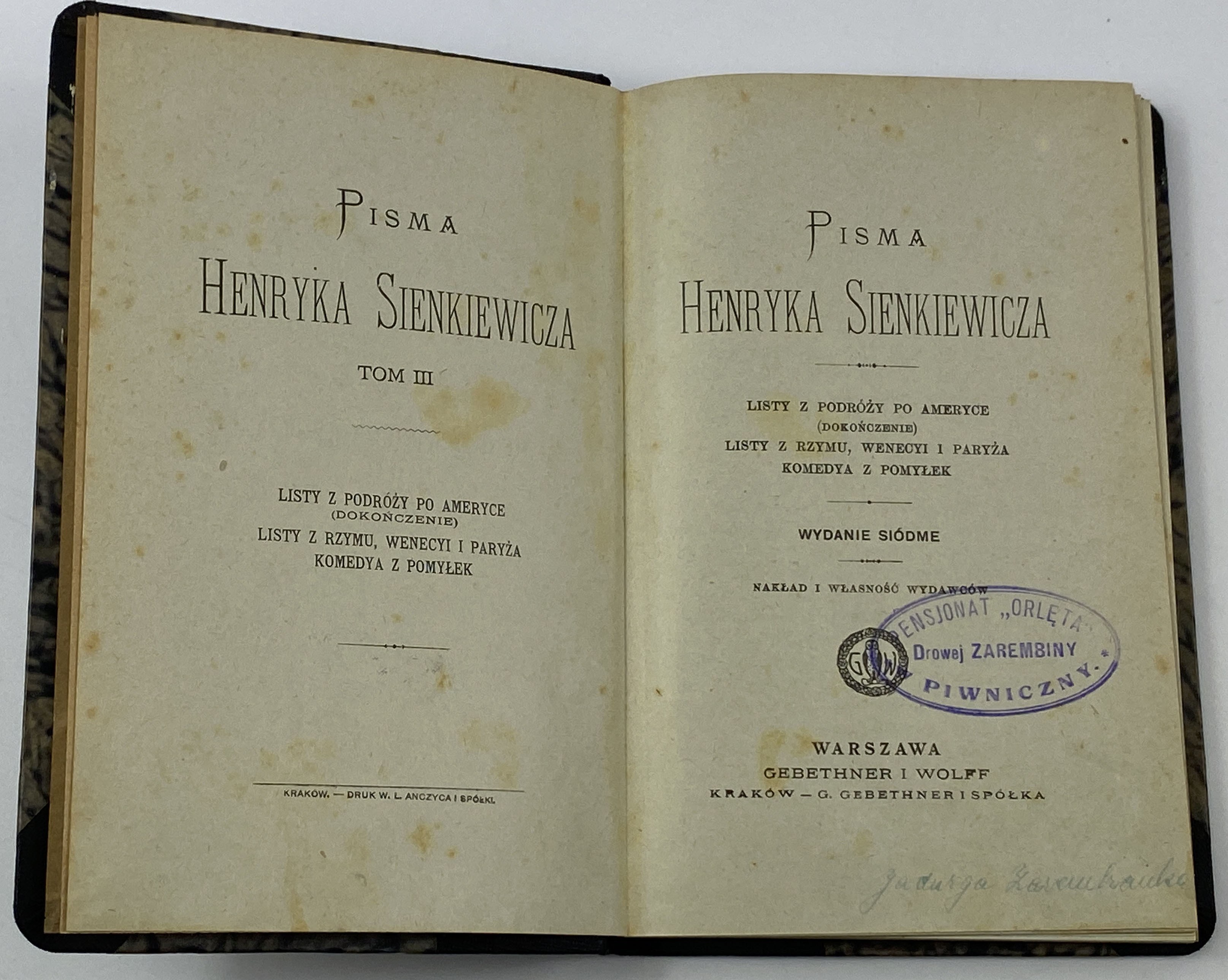 Nowela Sienkiewicza Na 4 Litery Sienkiewicz Henryk, Listy z podróży po Ameryce (dokończenie); Listy z