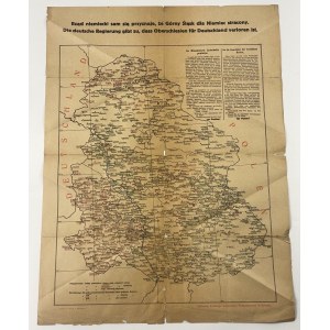 [Plebiscit] Mapa Horného Sliezska, vyhlásenie v poľštine a nemčine [cca 1921].