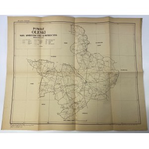 Oleski poviat Mapa Administracyjno-Komunikacyjna 1950 [100 exemplárov].