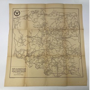 [PKS] Mapa Schematyczna Sieci Komunikacyjnej Państwowej Komunikacji Samochodowej 1949