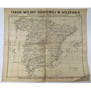[Španielsko] Oblasť občianskej vojny v Španielsku, Politická mapa vytvorená podľa najnovších originálnych španielskych zdrojov