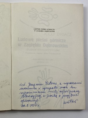 Dygacz Adolf - Folk mining songs in Zagłębie Dąbrowskie dedication by Adolf Dygacz to Jerzy Pitera