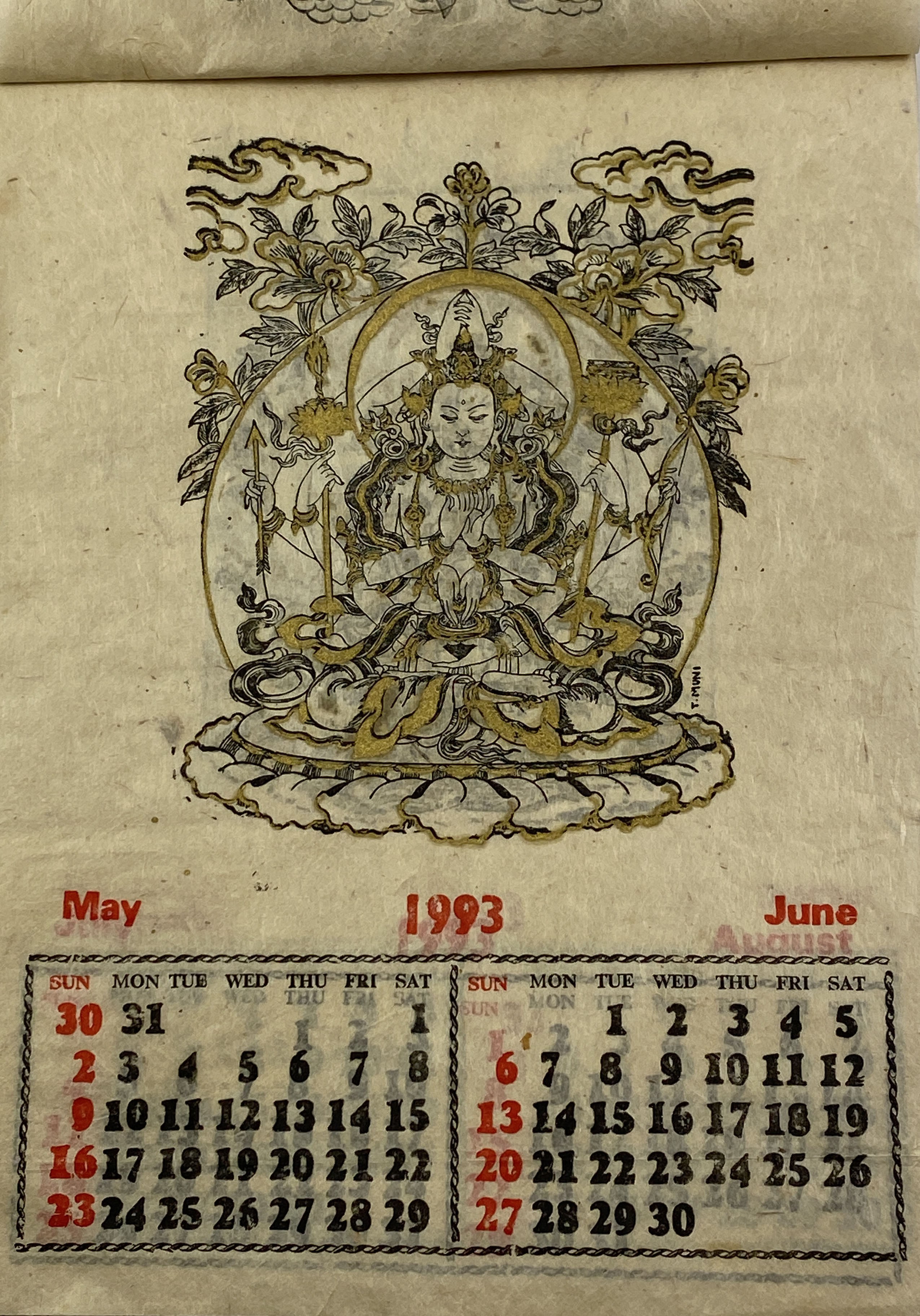 Buddha Mandala Calendar 1993 - Online auction / Online Buddha Mandala Calendar 1993 - Online auction / Online