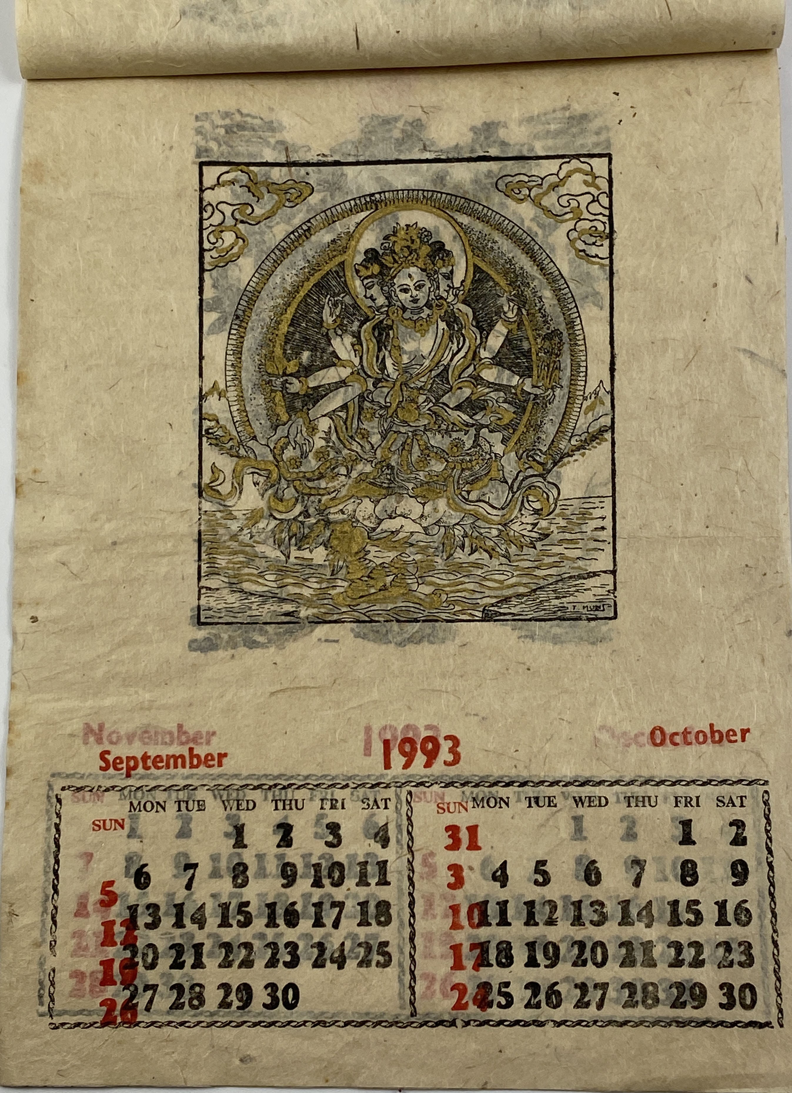 Buddha Mandala Calendar 1993 - Online auction / Online Buddha Mandala Calendar 1993 - Online auction / Online