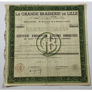 [Bonds] Registered share certificate for 100 francs fully paid up