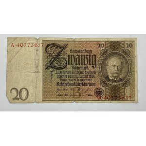 Bankovka 20 ríšskych mariek 1929, séria A 40773637