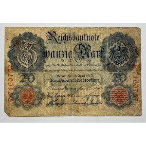 Banknote 20 marks 1910 series F 7160757