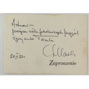 [Dedykacja] Szklarski Alfred dedykacja z autografem na zaproszeniu