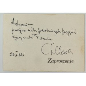 [Widmung] Alfred Szklarski signierte Widmung auf Einladungskarte