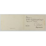 [Dedication] Szklarski Alfred dedication autographed on invitation card