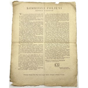 [1791] Proklamation der Kommission der Politik beider Nationen in Bezug auf Zebrakov und Wlozhovia in Warschau und Prag