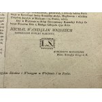 [1791] Vyhlásenie komisie pre politiku oboch národov vo vzťahu k Žebrákovi a Wlozhovia vo Varšave a Prahe