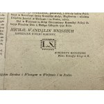 [1791] Proklamation der Kommission der Politik beider Nationen in Bezug auf Zebrakov und Wlozhovia in Warschau und Prag