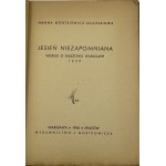 [věnování] Mortkowicz-Olczakowa Hanna - Jesień niezapomniana. Básně o obležené Varšavě 1939 [ilustrace Antoni Uniechowski].